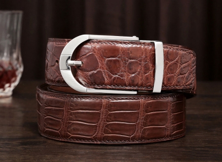 Fashion Alligator Belt, Reversible Alligator Leather Belt for Men-Exhibition