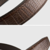 Genuine Alligator Leather Dress Belt, Automatic Sliding Buckle Ratchet Adjustable Track Belt-Alligator Skin