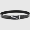 Genuine Alligator Leather Dress Belt, Automatic Sliding Buckle Ratchet Adjustable Track Belt-Black-2