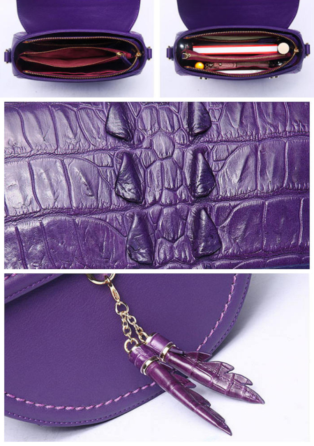 Ladies Designer Crocodile Handbag, Crocodile Purse-Details