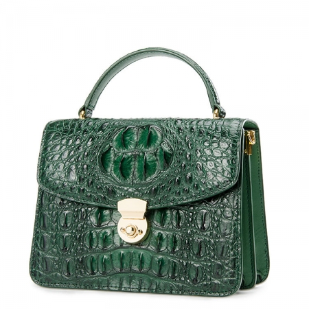 Ladies Designer Crocodile Purses Cross Body Handbags-Green
