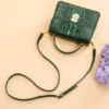 Ladies Designer Crocodile Purses Cross Body Handbags-Green-Exhibition