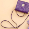 Ladies Designer Crocodile Purses Cross Body Handbags-Purple-Exhibition