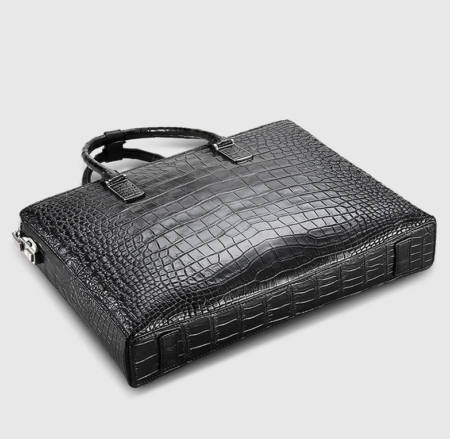 Luxury Business Alligator Skin Briefcase for Men-Bottom