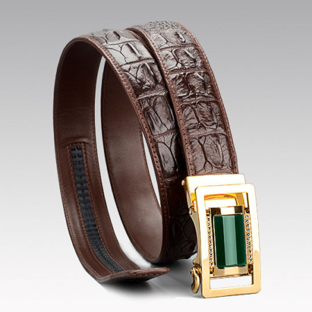 Luxury Crocodile Belt With Agate Buckle-1