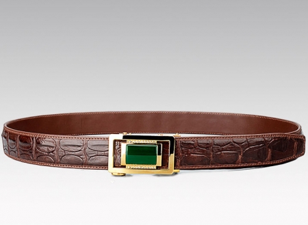 Luxury Crocodile Belt With Agate Buckle-2