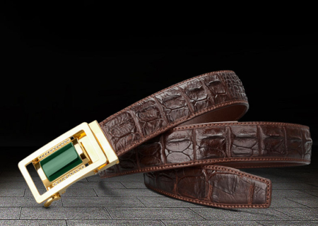 Luxury Crocodile Belt With Agate Buckle-Exhibition