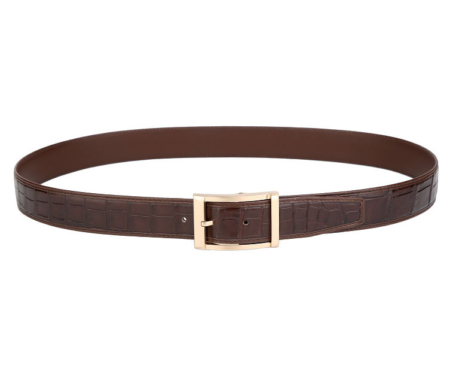 Mens Alligator Dress Belt, Classic Alligator Belt for Men-Brown-2