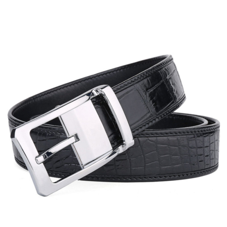 Mens Alligator Dress Belt, Classic Alligator Belt for Men-Buckle