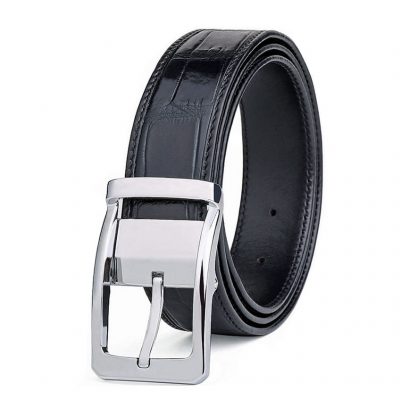 Mens Alligator Dress Belt, Classic Alligator Belt for Men