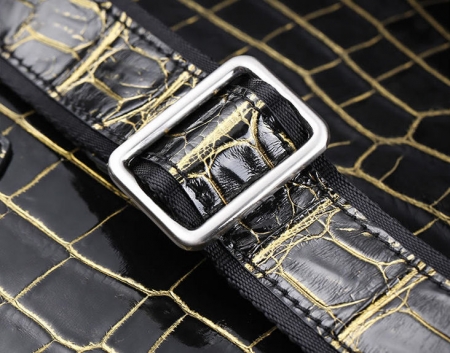 Mens Alligator Leather Briefcase Shoulder Laptop Business Bag-removable shoulder strap