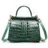 Style Crocodile Handbag Shoulder Bag Evening Bag-Green-Back
