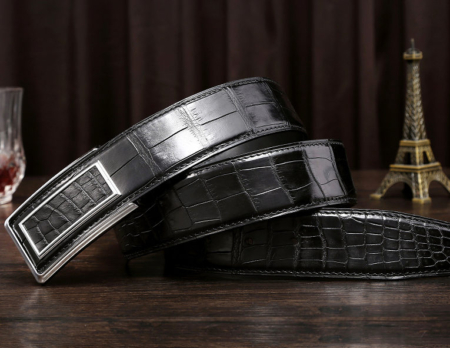 Stylish Alligator Belt, Casual Alligator Belt-Black-Exhibition