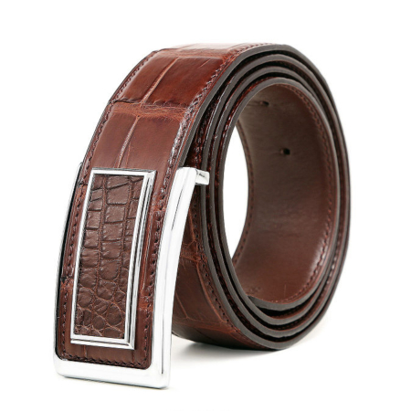 Stylish Alligator Belt, Casual Alligator Belt-Brown