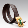 Unique Mens Alligator Belt With Agate Buckle-2