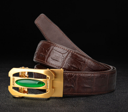 Unique Mens Alligator Belt With Agate Buckle-Exhibitions