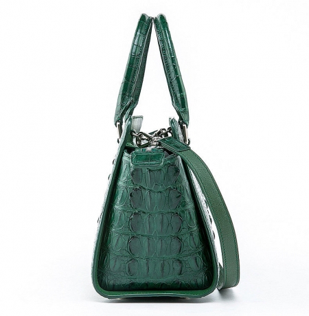 Womens Crocodile Top Handle Satchel, Crocodile Handbags Shoulder Bag-Side