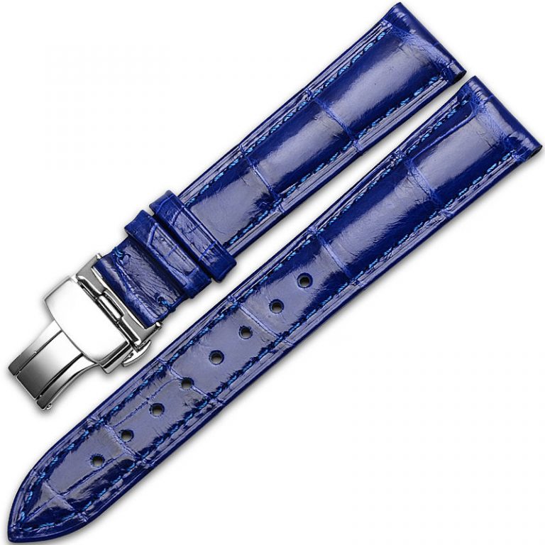 Navy Alligator Apple Watch Band