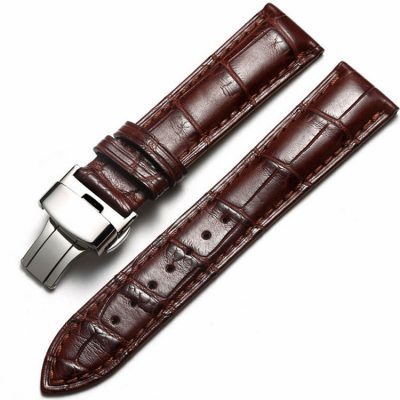Alligator & Crocodile Apple Watch Band Brown with Silver Adapter