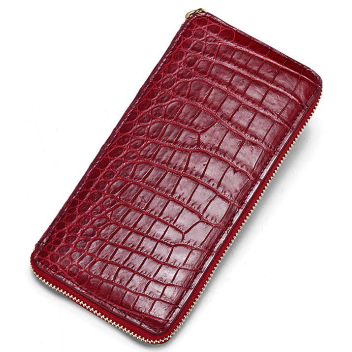 Alligator Leather Purse Large Capacity Alligator Skin Clutch Wallet