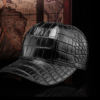 Alligator Skin Hat Baseball Cap-Black-Display
