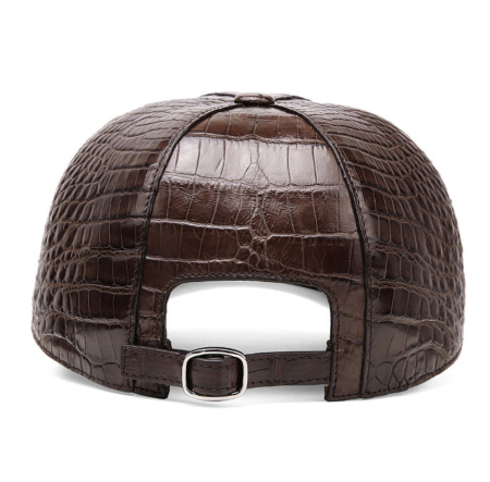 Alligator Skin Hat Baseball Cap-Brown-Back