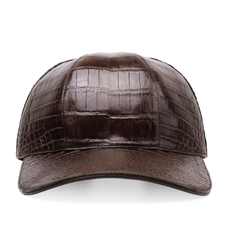 Alligator Skin Hat Baseball Cap-Brown-Front