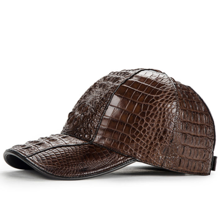 Alligator Skin Hat, Crocodile Skin Hat-Brown