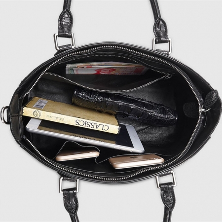 Casual Alligator Leather Tote Shoulder Handbag for Women-Inside