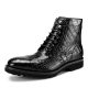 Casual Alligator Leather Wingtip Lace Up Boots
