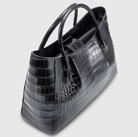 Classic Alligator Skin Tote Shoulder Handbag Shopping Travel Carry on Purse Bag-Top