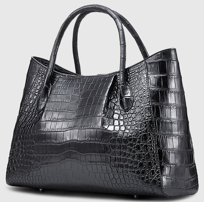 Classic Alligator Leather Tote Handbag Shoulder Bag for Women