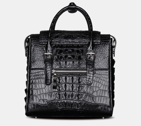 Crocodile Briefcase Shoulder Cross-body Laptop Business Bag for Men-Back