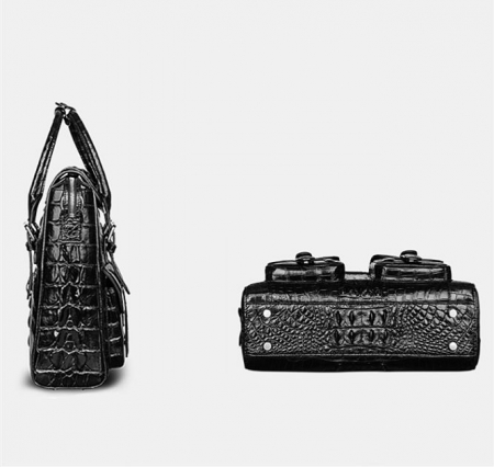 Crocodile Briefcase Shoulder Cross-body Laptop Business Bag for Men-Details