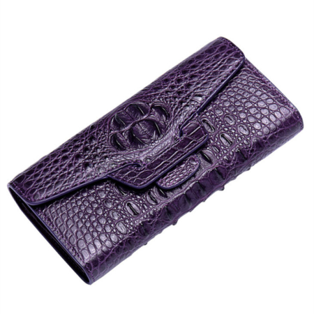 Crocodile Leather Clutch Long Purse Leather Wallet for Women-1