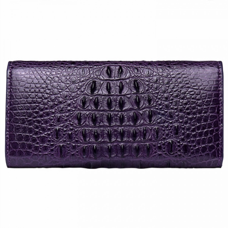 Crocodile Leather Clutch Long Purse Leather Wallet for Women-Back