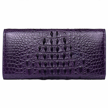 Crocodile Leather Clutch Long Purse Leather Wallet for Women-Back