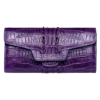Crocodile Leather Clutch Long Purse Leather Wallet for Women-Tail Skin-Purple