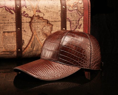 Crocodile Skin Hat-Brown