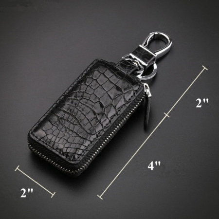 Crocodile and Alligator Leather Car Key Holder Zipper Case Wallet Keychain Bag-Size