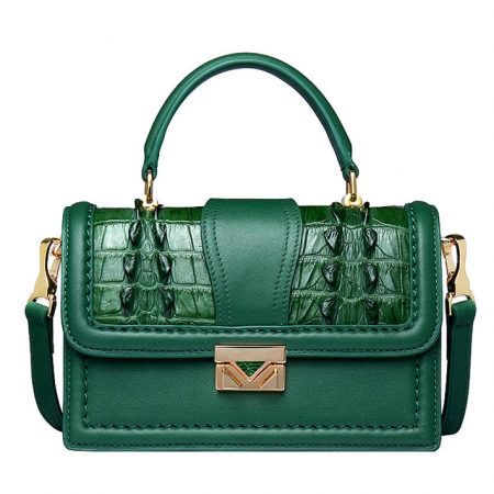 Designer Crocodile Purse, Top Handle Handbag Shoulder Bag