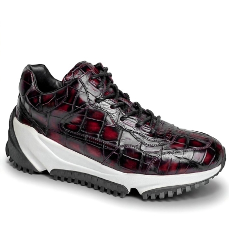 Fashion Alligator Sneakers Luxury Alligator Sneakers - Burgundy