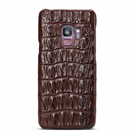 Galaxy S9 Crocodile Back Skin Case - Brown