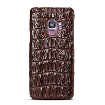 Galaxy S9 Crocodile Back Skin Case - Brown