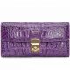 Lady's Crocodile Leather Clutch Long Purse Wallet