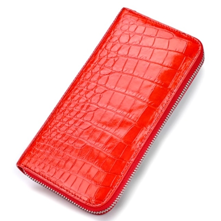 Large Capacity Alligator Skin Clutch Wallet-Red