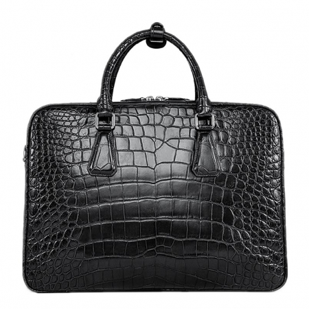 Alligator Business Bag, Alligator Leather Briefcase-Black