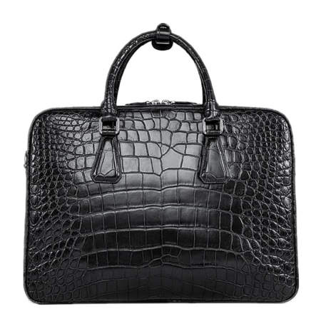 Alligator Business Bag, Alligator Leather Briefcase-Black