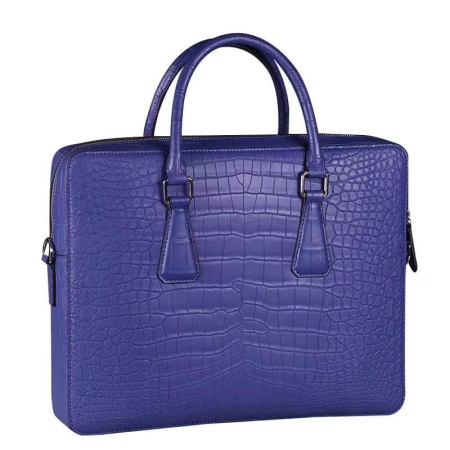 Alligator Business Bag, Alligator Leather Briefcase-Blue