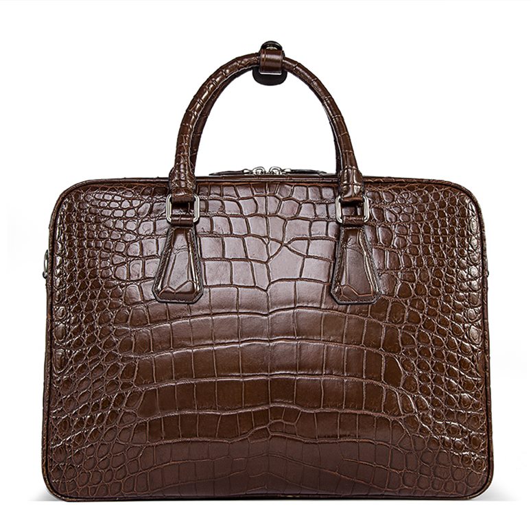 Luxury Alligator Business Bag, Alligator Leather Briefcase for Men